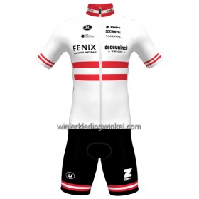 Set Fietsshirt + Korte Koersbroek 2023 Fenix-Deceuninck Oostenrijks Kampioenschap Rood Wit